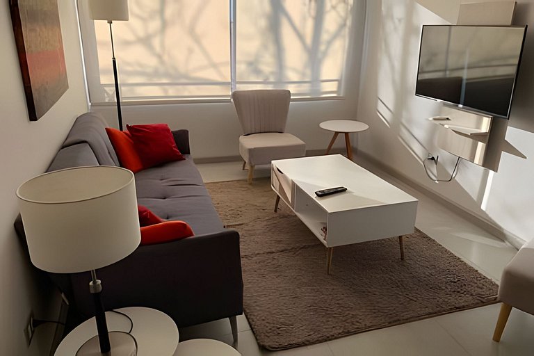2BR Barrio Tranquilo en Providencia Full Equipo