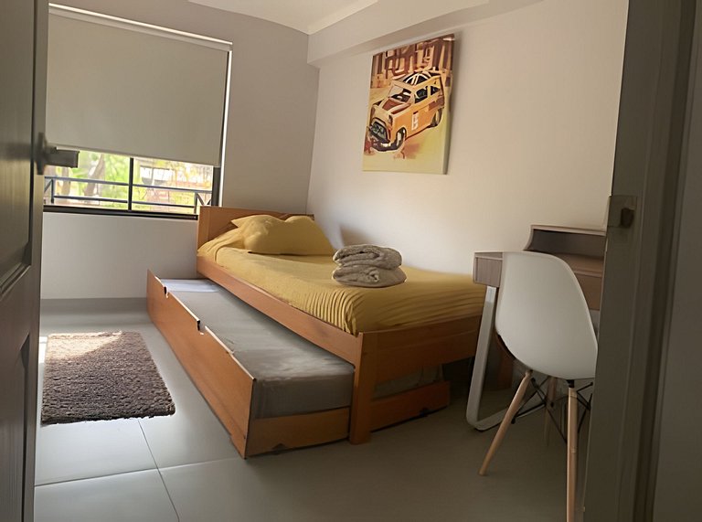 2BR Barrio Tranquilo en Providencia Full Equipo