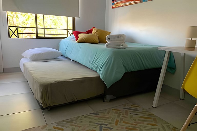 2BR + Full Equipo Barrio Tranquilo, Metro Salvador