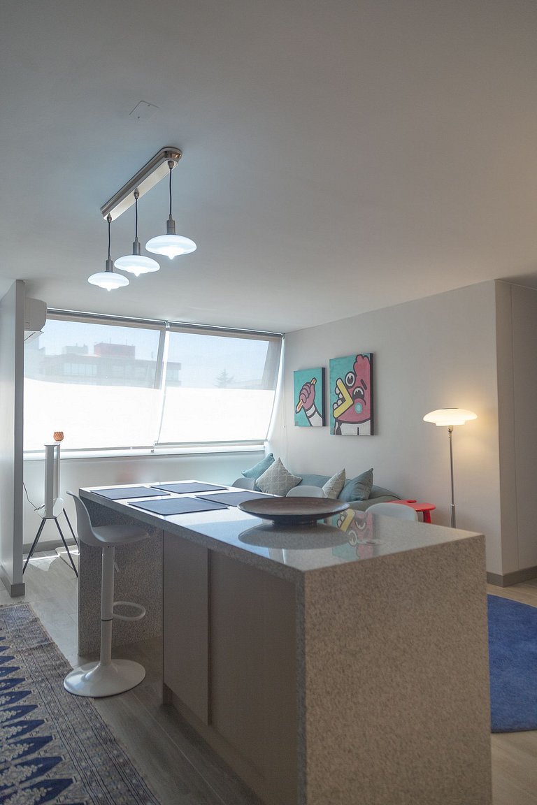 2 BR Moderno APT Full Equipo, metro Los Leones