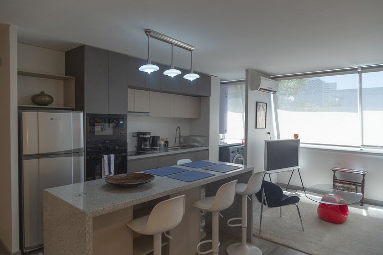 2 BR Moderno APT Full Equipo, metro Los Leones