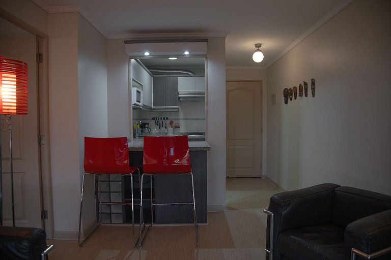 1 BR Suite Doble, Barrio Tranquilo en Providencia