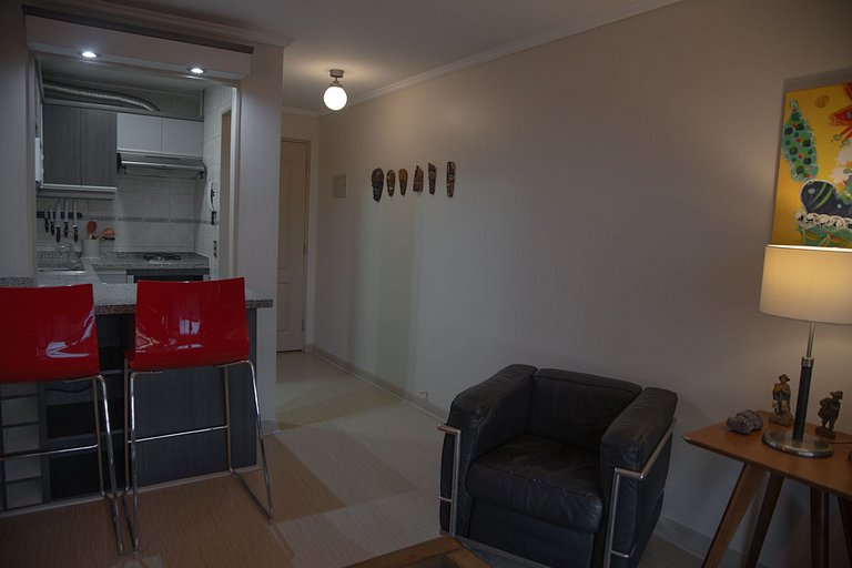 1 BR Suite Doble, Barrio Tranquilo en Providencia
